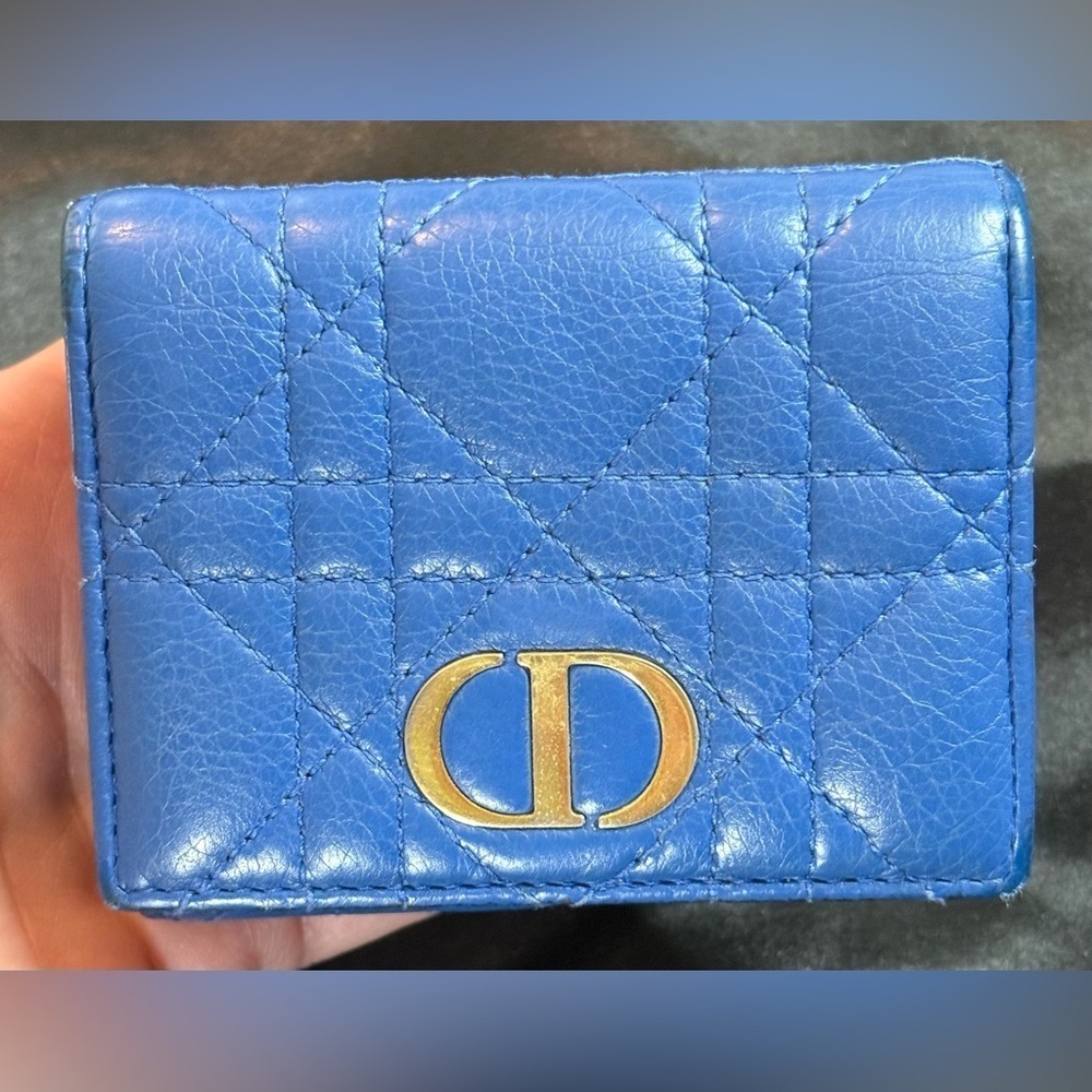 Christian Dior Caro blue wallet